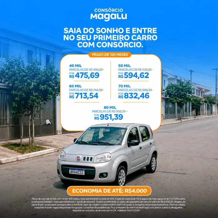 De 40 a 80 mil automóvel