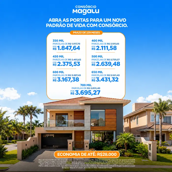 de 350 a 700 mil imóvel
